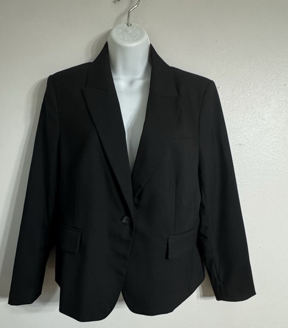 Banana Republic Factory Blazer Jacket Women’s 12P Petite Black One-Button